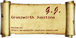 Groszwirth Jusztina névjegykártya